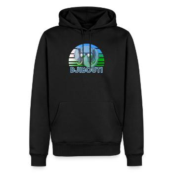 Dschibuti - Männer Premium Bio Hoodie - Schwarz - Vorne - Nico (187cm)