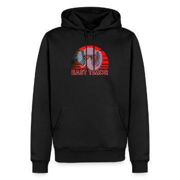 Timor oriental - Sweat à capuche Premium bio Homme - noir - Devant - Nico (187cm)