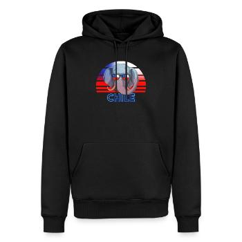 Chile - Männer Premium Bio Hoodie - Schwarz - Vorne - Nico (187cm)