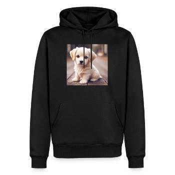 Chien 01 - Sweat à capuche Premium bio Homme - noir - Devant - Nico (187cm)