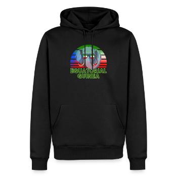 Guinée équatoriale - Sweat à capuche Premium bio Homme - noir - Devant - Nico (187cm)