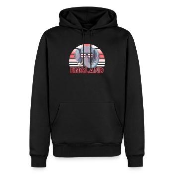 Angleterre - Sweat à capuche Premium bio Homme - noir - Devant - Nico (187cm)