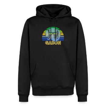 Gabon - Sweat à capuche Premium bio Homme - noir - Devant - Nico (187cm)