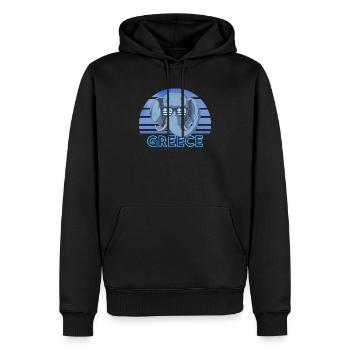 Grèce - Sweat à capuche Premium bio Homme - noir - Devant - Nico (187cm)