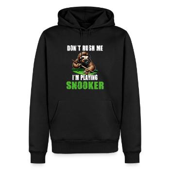Lustiges Faultier Snooker Ich hetze mich nicht - Männer Premium Bio Hoodie - Schwarz - Vorne - Nico (187cm)