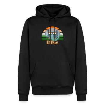 Indien - Männer Premium Bio Hoodie - Schwarz - Vorne - Nico (187cm)