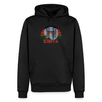 Kenia - Männer Premium Bio Hoodie - Schwarz - Vorne - Nico (187cm)