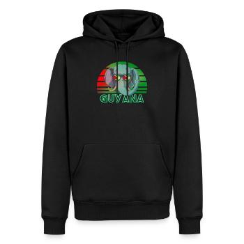 Guyana - Sweat à capuche Premium bio Homme - noir - Devant - Nico (187cm)
