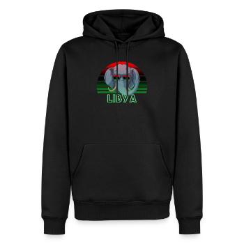 Libyen - Männer Premium Bio Hoodie - Schwarz - Vorne - Nico (187cm)