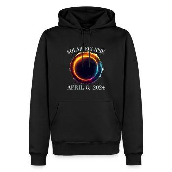 Sonnenfinsternis 8. April 2024 - Männer Premium Bio Hoodie - Schwarz - Vorne - Nico (187cm)