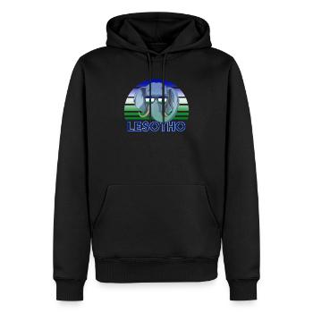 Lesotho - Männer Premium Bio Hoodie - Schwarz - Vorne - Nico (187cm)
