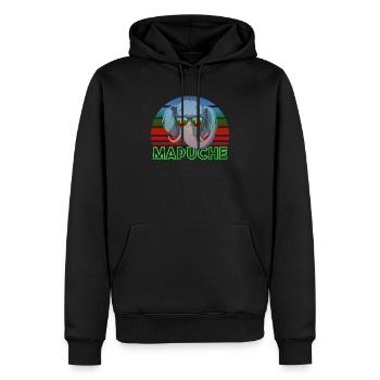 Mapuche - Männer Premium Bio Hoodie - Schwarz - Vorne - Nico (187cm)