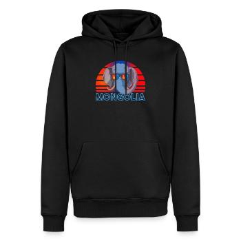 Mongolia - Men’s Premium Organic Hoodie - black - Front - Nico (187cm)