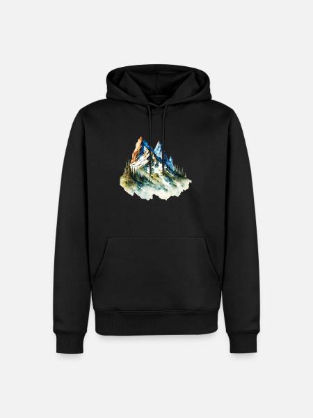 Erklimme die Berge - Männer Premium Bio Hoodie - Schwarz