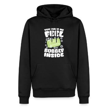 You Make Me Feel Bubbly Inside für einen - Männer Premium Bio Hoodie - Schwarz - Vorne - Nico (187cm)