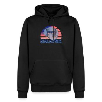Malaisie - Sweat à capuche Premium bio Homme - noir - Devant - Nico (187cm)