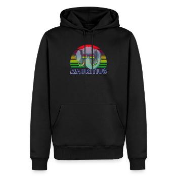Mauritius - Männer Premium Bio Hoodie - Schwarz - Vorne - Nico (187cm)
