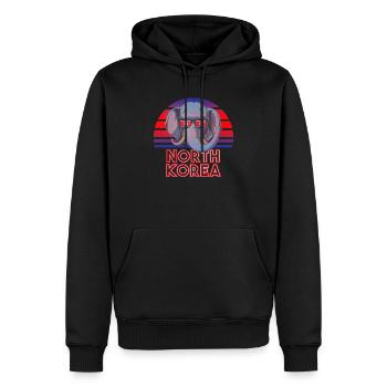 Corée du Nord - Sweat à capuche Premium bio Homme - noir - Devant - Nico (187cm)