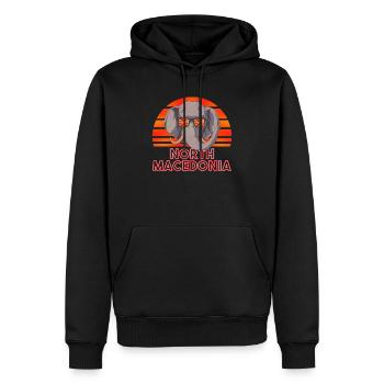 Nordmazedonien - Männer Premium Bio Hoodie - Schwarz - Vorne - Nico (187cm)