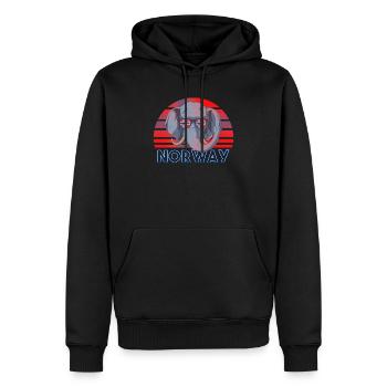 Norvège - Sweat à capuche Premium bio Homme - noir - Devant - Nico (187cm)