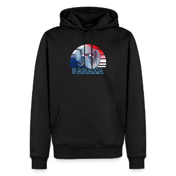 Panama - Männer Premium Bio Hoodie - Schwarz - Vorne - Nico (187cm)