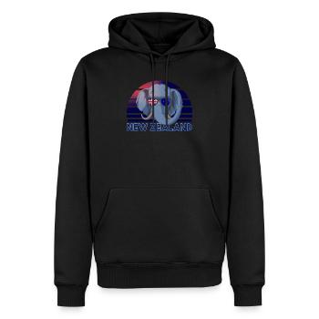 Nouvelle Zélande - Sweat à capuche Premium bio Homme - noir - Devant - Nico (187cm)
