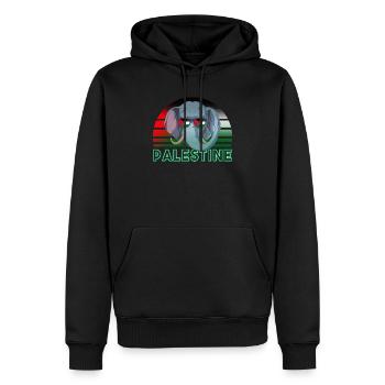 Palestine - Sweat à capuche Premium bio Homme - noir - Devant - Nico (187cm)