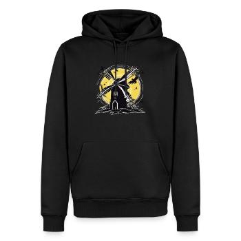 Moulin à vent sombre - Sweat à capuche Premium bio Homme - noir - Devant - Nico (187cm)