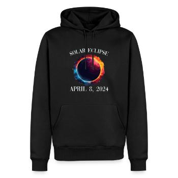 Sonnenfinsternis 8. April 2024 - Männer Premium Bio Hoodie - Schwarz - Vorne - Nico (187cm)