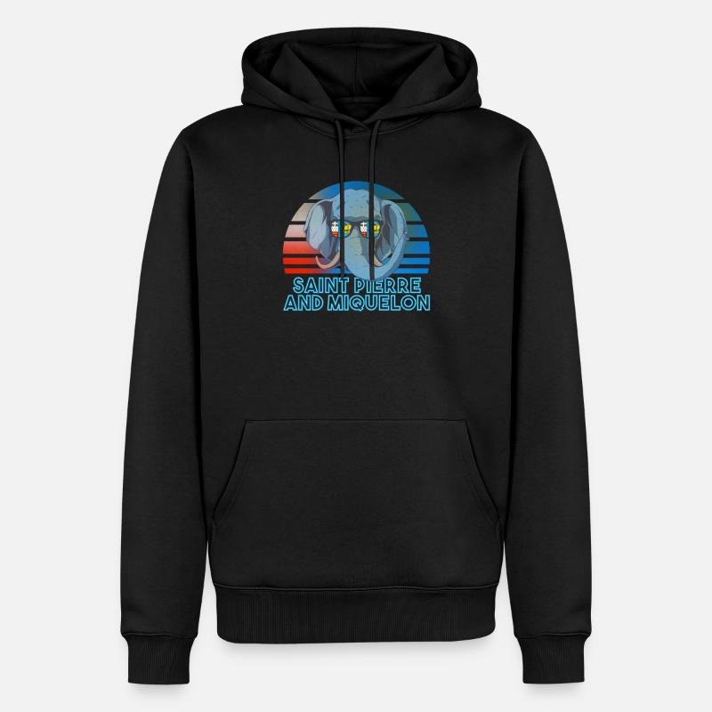 Saint Pierre et Miquelon - Sweat à capuche Premium bio Homme - noir