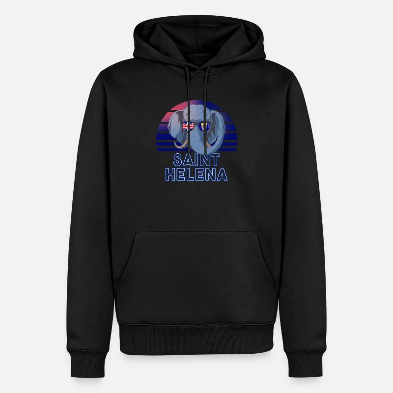 St. Helena - Männer Premium Bio Hoodie - Schwarz