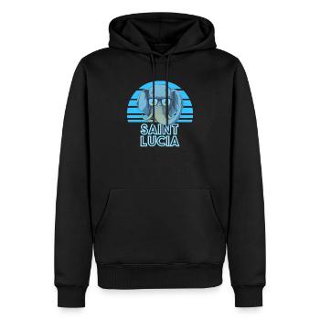 St. Lucia - Männer Premium Bio Hoodie - Schwarz - Vorne - Nico (187cm)