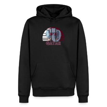Qatar - Men’s Premium Organic Hoodie - black - Front - Nico (187cm)