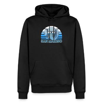 Saint-Marin - Sweat à capuche Premium bio Homme - noir - Devant - Nico (187cm)