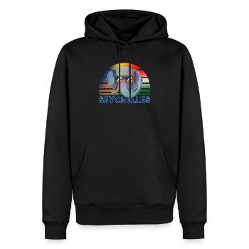 Seychellen - Männer Premium Bio Hoodie - Schwarz - Vorne - Nico (187cm)