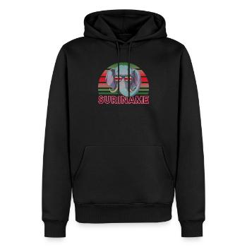 Suriname - Männer Premium Bio Hoodie - Schwarz - Vorne - Nico (187cm)