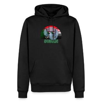 Soudan - Sweat à capuche Premium bio Homme - noir - Devant - Nico (187cm)