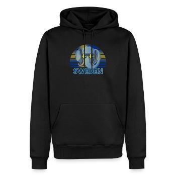 Suède - Sweat à capuche Premium bio Homme - noir - Devant - Nico (187cm)