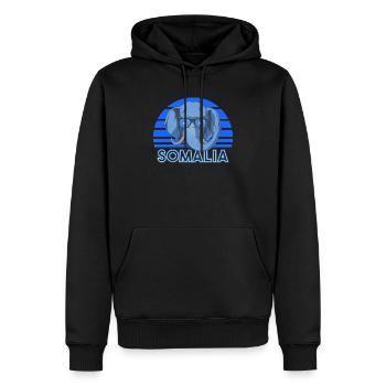Somalia - Männer Premium Bio Hoodie - Schwarz - Vorne - Nico (187cm)