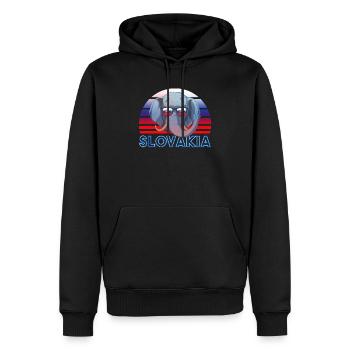 Slovaquie - Sweat à capuche Premium bio Homme - noir - Devant - Nico (187cm)