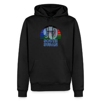 Sud Soudan - Sweat à capuche Premium bio Homme - noir - Devant - Nico (187cm)