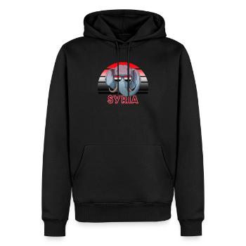Syrie - Sweat à capuche Premium bio Homme - noir - Devant - Nico (187cm)