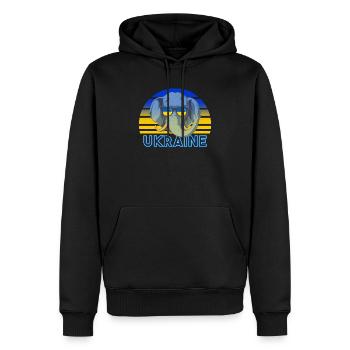 Ukraine - Männer Premium Bio Hoodie - Schwarz - Vorne - Nico (187cm)