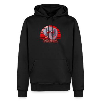 Tonga - Sweat à capuche Premium bio Homme - noir - Devant - Nico (187cm)