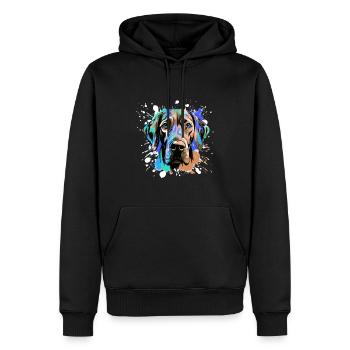 Great Dane Dog Head Portrait Colorful - Men’s Premium Organic Hoodie - black - Front - Nico (187cm)