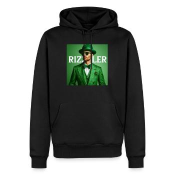 Rizz Jugendwort - Rizzler - Männer Premium Bio Hoodie - Schwarz - Vorne - Nico (187cm)