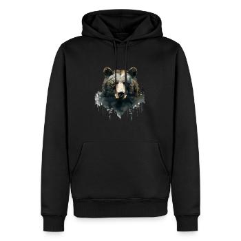 Wald Bär Natur Wildlife Kunst Berg Tier - Männer Premium Bio Hoodie - Schwarz - Vorne - Nico (187cm)