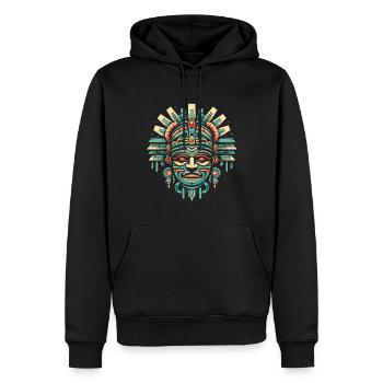 Aztekische Krieger Maske Maya Kultur Antike - Männer Premium Bio Hoodie - Schwarz - Vorne - Nico (187cm)