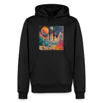 Centre-ville - Sweat à capuche Premium bio Homme - noir - Devant - Nico (187cm)