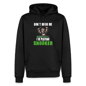 Lustiges Faultier Snooker Ich hetze mich nicht - Männer Premium Bio Hoodie - Schwarz - Vorne - Nico (187cm)